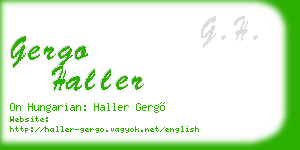gergo haller business card
