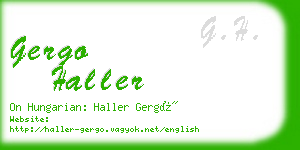 gergo haller business card